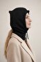 Balaklava Women's Thin Angora Wool Beret with Neck Collar - Lace-Up Hat Balaclava - 4