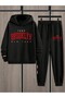 Men's Hooded Sweatshirt Top and Bottom Tracksuit Set with Broklyn Print - 3