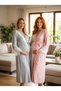 New Season Powder Lace Detailed Design Belted Summer Maternity Pajamas - 2