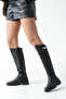 Women's Over-The-Knee Boots with Zipper, Non-Slip Sole, Buckle, Sarah Black - 3