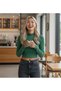 Women's Half Turtleneck Long Sleeve Knitted Crop Green