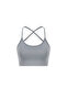 Women's Sports Bra with Cross Back Adjustable Straps and Support - Gray - 6