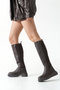 Women's Elastic Non-Slip Sole Thick Heel Boots Raguel Brown