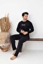 Men's Square Pattern Long Sleeve Father Son Combination Combed Cotton Knitted Pajama Set - 5