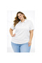 Plus Size Casual Short Sleeve T-Shirt - White - 4