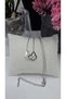 Double Butterfly Love Symbol Heart Necklace Silver Color Steel Non Tarnish Necklace - 4