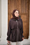 Women's Gold Zipper Detail Stitched Jacket Brown