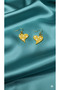 Butterglow Yellow Polka Dot Heart Polymer Clay Earrings - 3