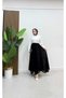 Flocked Tulle Fabric Hijab Skirt with Elastic Waist-1501