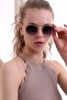 Bacon Oval Gold Black Round Unisex Sunglasses - 3
