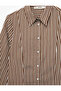 Long Sleeve Classic Collar Slim Fit Viscose Striped Shirt - 6
