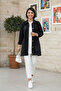 Women's Stone-Detail Buttoned Pocketed Black Denim Jacket - 2
