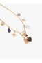 Multi-Colored Stone Detailed Charm Necklace - 3