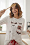 Women's Patterned Pajama Set-White - 4