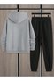 Baskılıl Losangeles Men's Hooded Sweatshirt Bottom-Top Tracksuit Set - 3