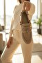Laisla Beige Suede Beaded Detailed Ballerina Shoes - 3