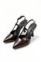 Sarim Brown Pointed Toe Heeled Shoes with Side Windows (9 cm Heel Length) - 4