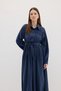 Embroidered Modal Dress Navy Blue - 2
