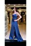 Blue Satin Evening Dress Strapless Homecoming Dress - 3