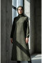 Textured Knitted Fabric Winter Dress 2511-03 Khaki - 3