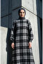 Plaid Patterned Lumberjack Winter Dress 2508-04 Black - 2