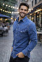 Men's Blue Color Denim Shirt - 2