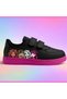 Fancy Crazy Girls Group Printed Black Pink Sole Velcro Fastening Girls' Sneakers