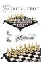 Mc58 Far East Figured Metal Chess Set - with Marble Patterned 25X25 Wooden Board - Luxury Gift