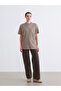 Brown Crew Neck Women's T-Shirt - 3