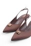 Short-Heeled Backless Shoes- Heeled Shoes- Satin Shoes-Brown Heel - 3