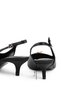 Short Heeled Open Back Shoes Heeled Black Satin Shoes-Black Evening Dress Shoes - 4