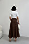 Women's Bitter Brown Muslin Fabric Premium Long Skirt - 2