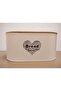 Beige White Metal Bread Box with 3 Piece Canister Set | Food Storage For Loaves, Tea, Sugar, Coffee - 5