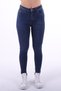 Women's High Waist Ankle Length Skinny Jeans Dark Blue 815-01 - 3