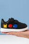 Colorful Head-Printed Velcro Fastening Black Men's Sneakers - 2