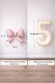 Pink Bow & Cream 5 Number Foil Balloon Set - 2