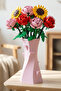 Block Compatible Patterned Pastel Pink Decorative Vase – Modern Design, Lightweight and Stylish, Gift-Worthy - 5