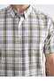 Regular Fit Short Sleeve Plaid Men's Shirt - 3