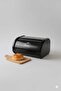 Modern Metal Roll-Top Bread Box - Matte Black / Countertop Bread Container - 2