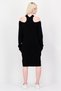 Women Ribbed Sweater Dress, Black - 4