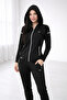 New Season, Black Diver Fabric Hooded Women's Tracksuit Set - 4