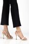 Women's Beige Leather Single Strap Buckle Evening Dress Shoes - 3