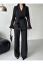 Women's Rose Accessory Detailed Double Breasted Collar Jacket and Trousers Suit - 8