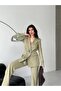 Women's Rose Accessory Detailed Double Breasted Collar Jacket and Trousers Suit - 5
