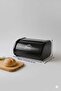 Modern Metal Roll-Top Bread Box - Matte Black / Countertop Bread Container - 5