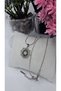 Silver Color Zircon Stone Steel Tarnish Resistant Star Medallion Necklace - 7