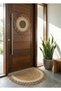 Rustic Jute Welcome Set of 2 Natural Door Mat Door Decoration Wreath Semicircular Doormat - 2