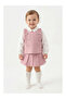 Girl's Style Tweed Vest and Shorts Set - Rose