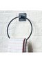 ®   Self-Adhesive Black Stainless Metal Round Towel Holder