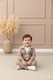 Baby Boy Muslin Fabric Set 3 Pieces Organic Jacket Shirt Elastic Waist Pants - 2